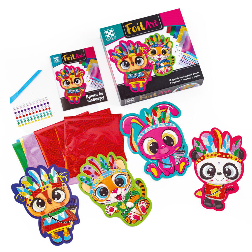 Набор для творчества "Foil Art. Шалені індіанці", укр., в кор. 21*21*5см, ТМ Vladi Toys, Украина