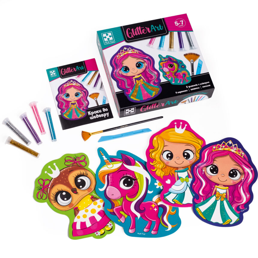 Набор для творчества "Glitter Art. Казкові принцеси", укр., ТМ Vladi Toys, Украина