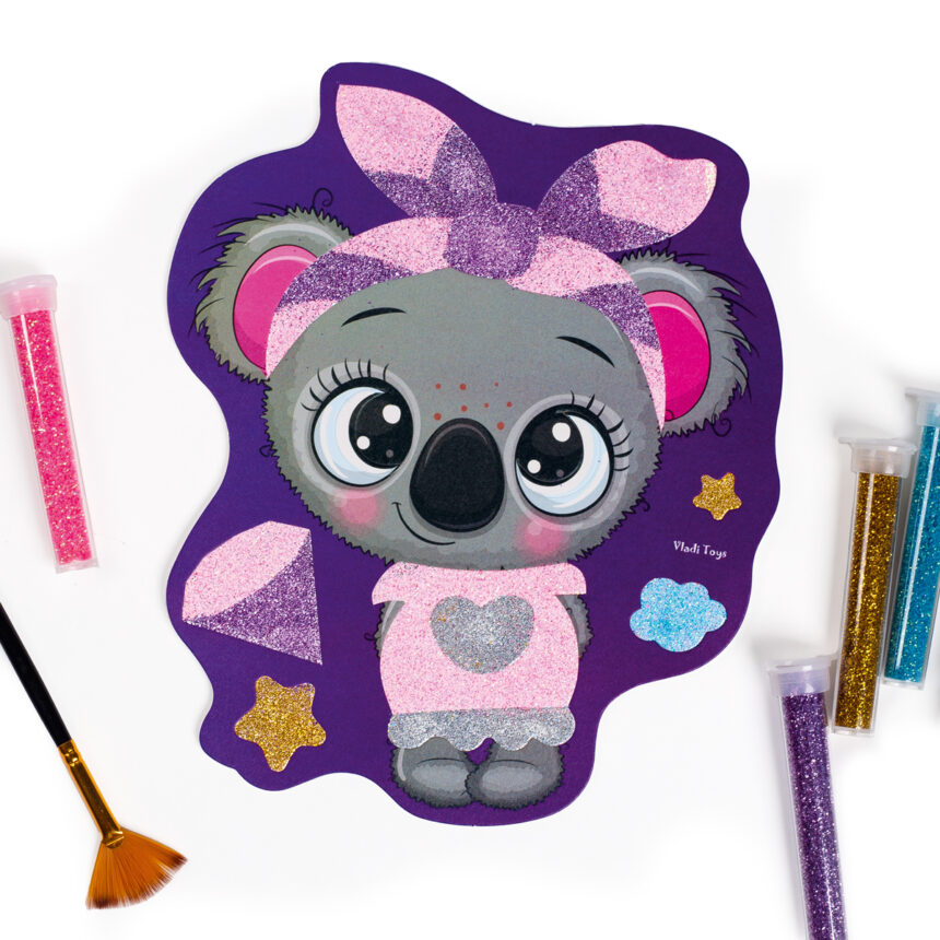 Набір для творчості  "Glitter Art. Блискучі звірята", укр., в кор. 21*21*5см, ТМ Vladi Toys, Україна