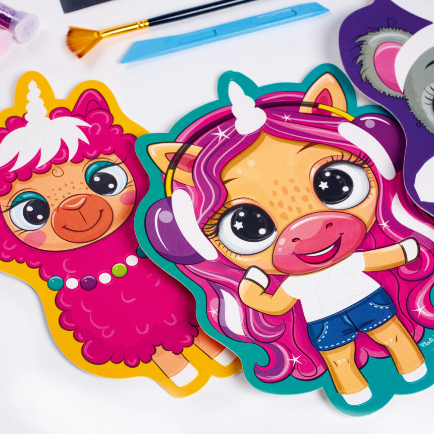 Набір для творчості  "Glitter Art. Блискучі звірята", укр., в кор. 21*21*5см, ТМ Vladi Toys, Україна