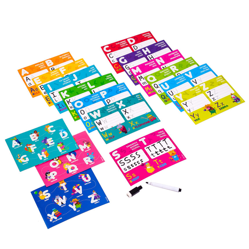 Игра развивающая учебная с маркером Академия развития "Пиши та витирай. Англійський алфавіт", укр., в кор. 21*14*3см, ТМ Vladi Toys, Украина