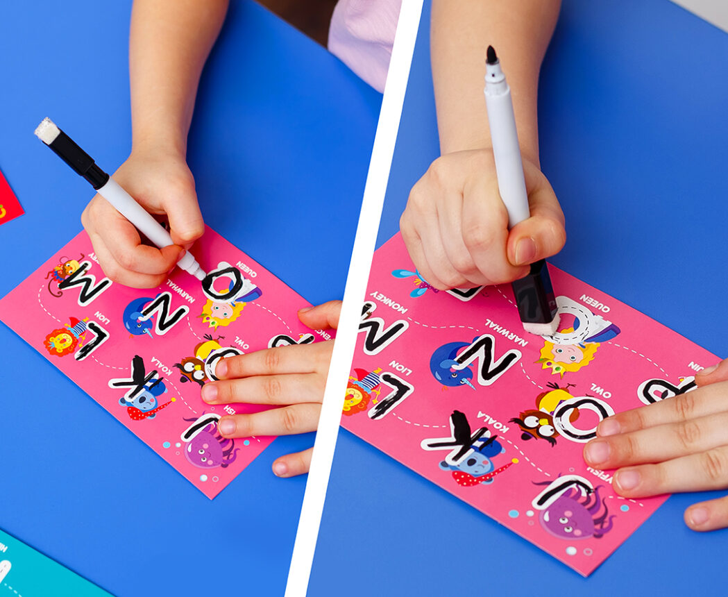 Игра развивающая учебная с маркером Академия развития "Пиши та витирай. Англійський алфавіт", укр., в кор. 21*14*3см, ТМ Vladi Toys, Украина