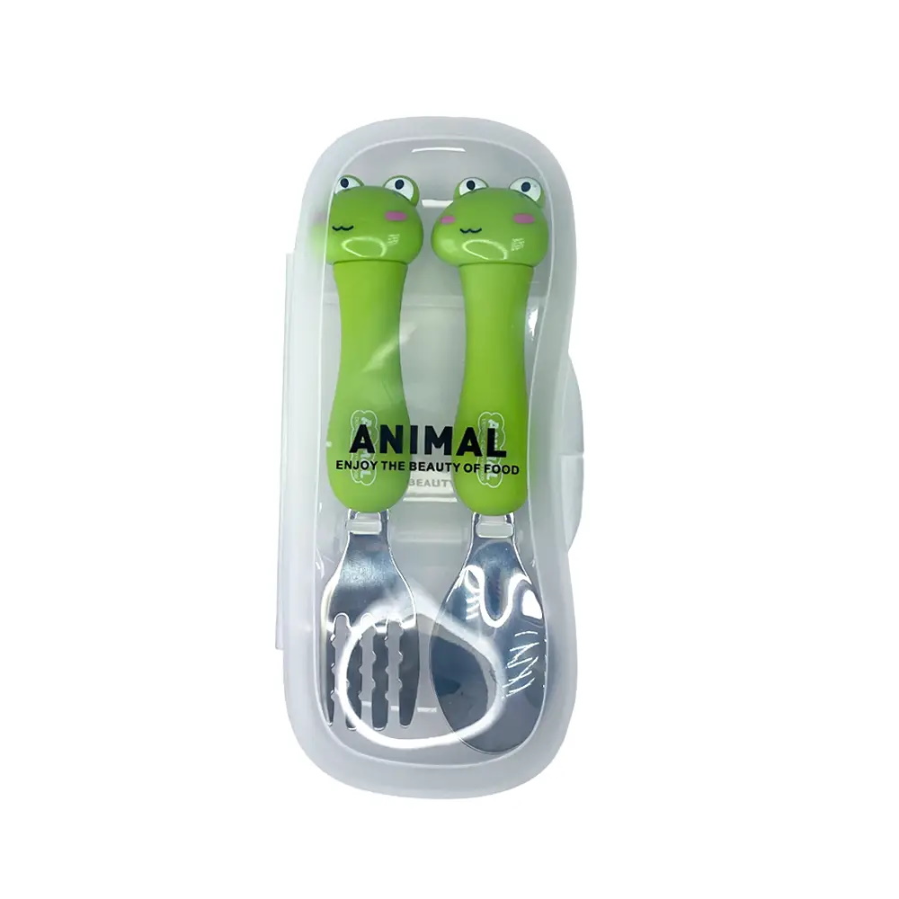 Набор ложка и вилка в футляре "Жабка", в пак. 23*9см, ТМ MEGAZayka