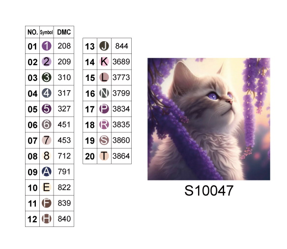 Алмазная мозаика "Котенок среди сирени" 20*20см, на рамке, в кор.21*21*2,5см, ТМ Dreamtoys