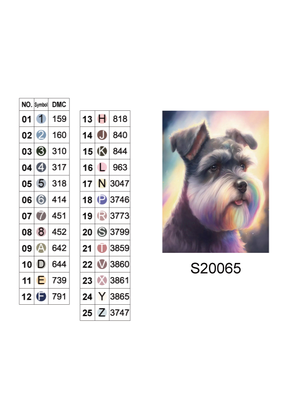 Алмазная мозаика "Портрет шнауцера в радуге", 30*40см, на рамке, в кор.31*41*2,5см, ТМ Dreamtoys