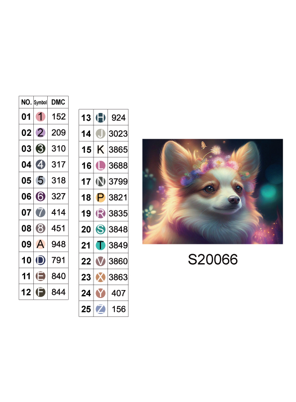 Алмазная мозаика "Папийон с цветочной короной", 30*40см, на рамке, в кор.31*41*2,5см, ТМ Dreamtoys