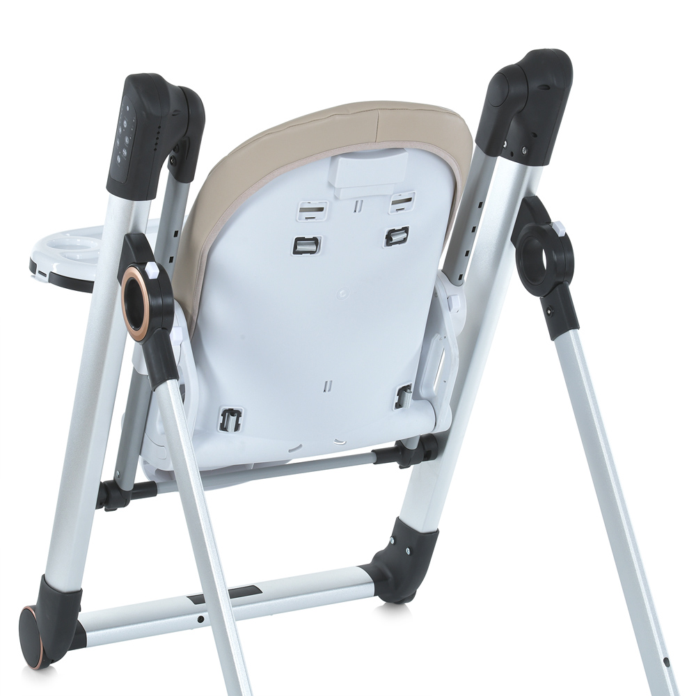 Стульчик-качеля EL CAMINO DEBUT Elegant Beige р/у, эл. привод, для корм., 5 точ.рем., тайм.,муз.,беж, в кор. 95*50*30см (1шт)