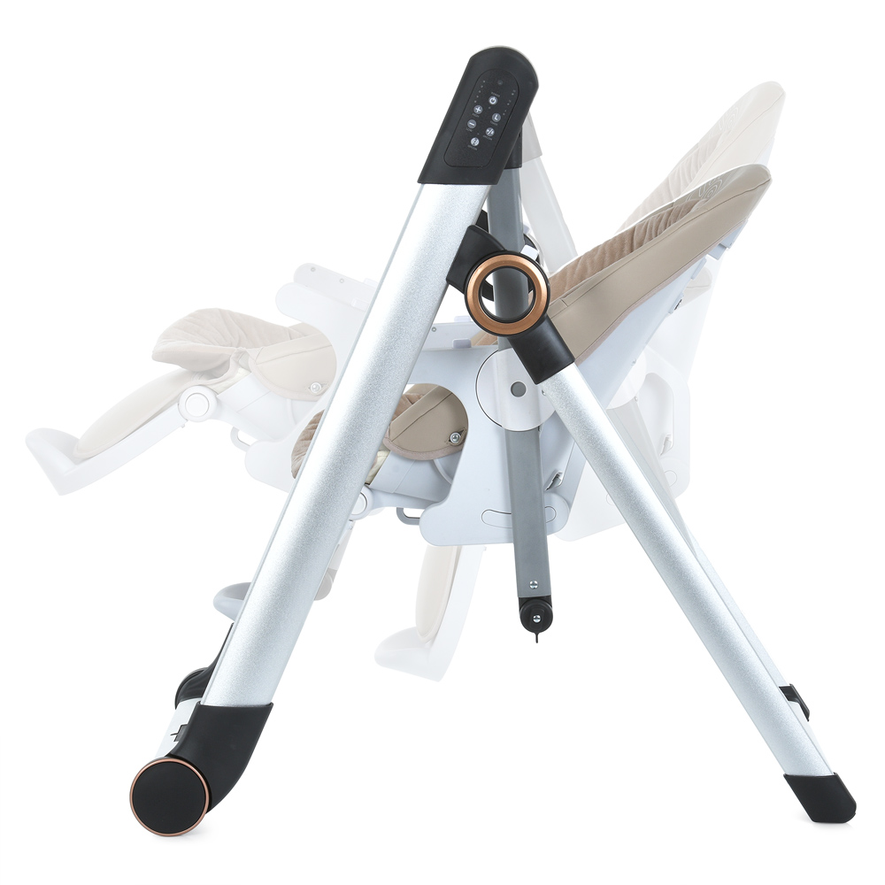 Стульчик-качеля EL CAMINO DEBUT Elegant Beige р/у, эл. привод, для корм., 5 точ.рем., тайм.,муз.,беж, в кор. 95*50*30см (1шт)