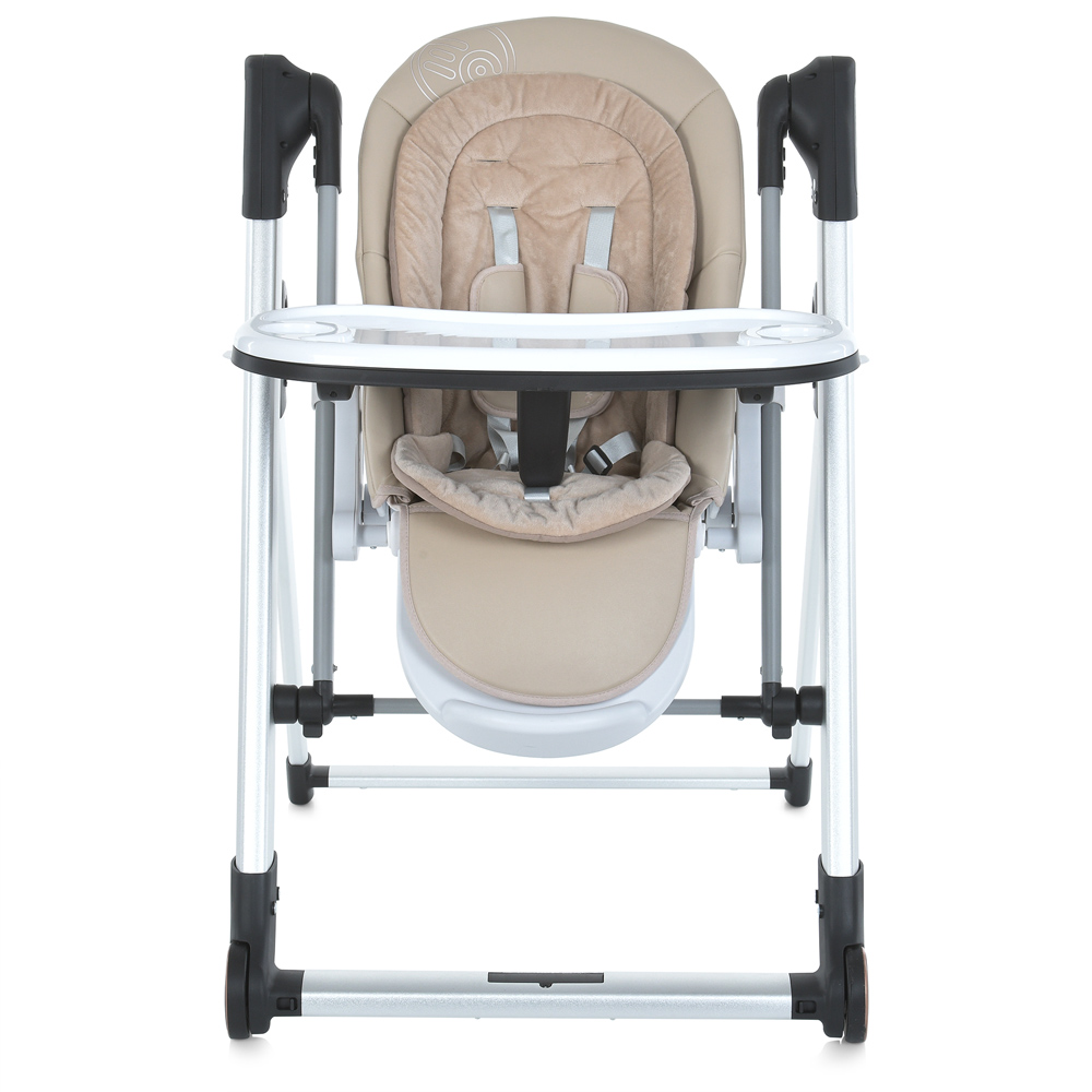 Стульчик-качеля EL CAMINO DEBUT Elegant Beige р/у, эл. привод, для корм., 5 точ.рем., тайм.,муз.,беж, в кор. 95*50*30см (1шт)