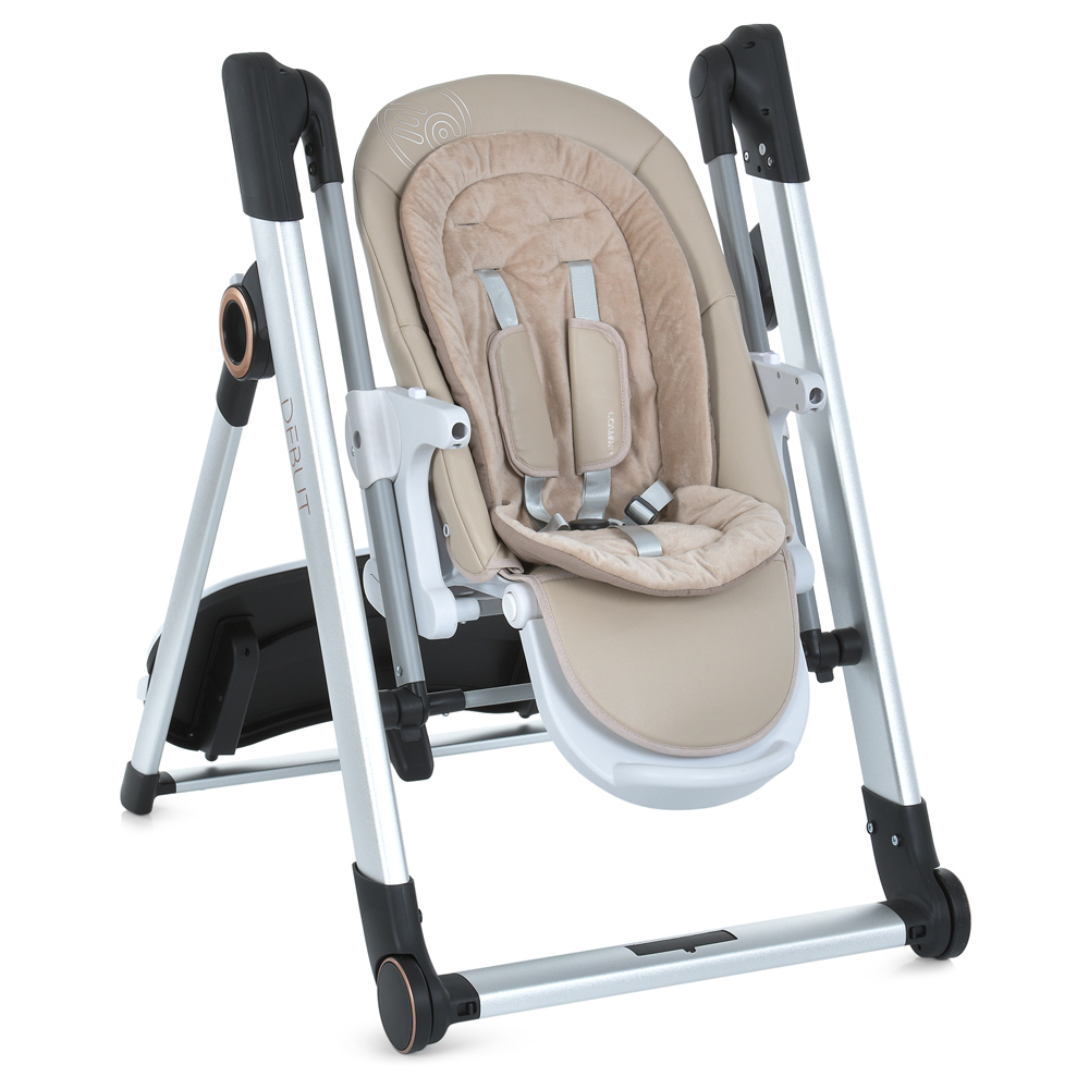 Стульчик-качеля EL CAMINO DEBUT Elegant Beige р/у, эл. привод, для корм., 5 точ.рем., тайм.,муз.,беж, в кор. 95*50*30см (1шт)