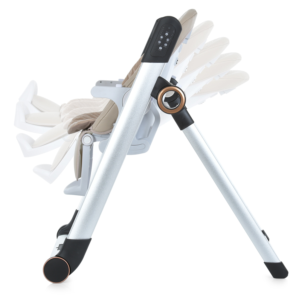 Стульчик-качеля EL CAMINO DEBUT Elegant Beige р/у, эл. привод, для корм., 5 точ.рем., тайм.,муз.,беж, в кор. 95*50*30см (1шт)