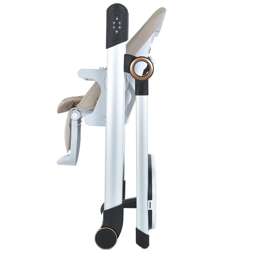 Стульчик-качеля EL CAMINO DEBUT Elegant Beige р/у, эл. привод, для корм., 5 точ.рем., тайм.,муз.,беж, в кор. 95*50*30см (1шт)