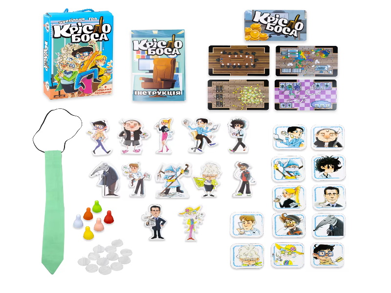 Настольная игра "Кресло босса" развлекательная на украинском языке, ТМ Стратег, Украина