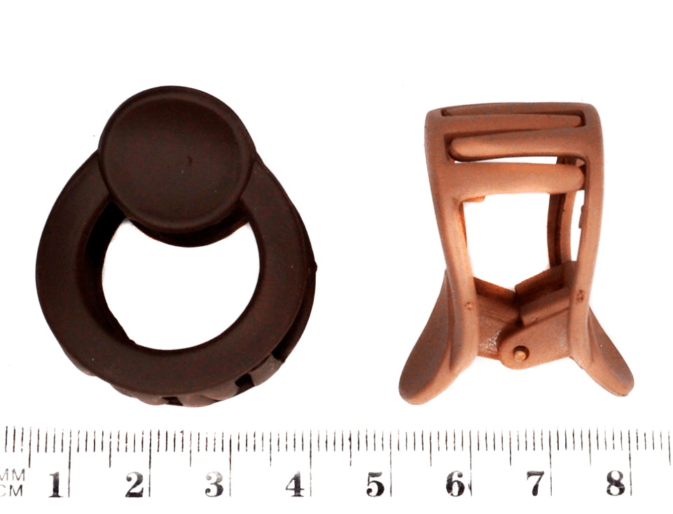 Краб для волос матовый-S-14, пластиковый, 3,5см, ЦЕНА ЗА УП. 24ШТ, в кор. 12*8см