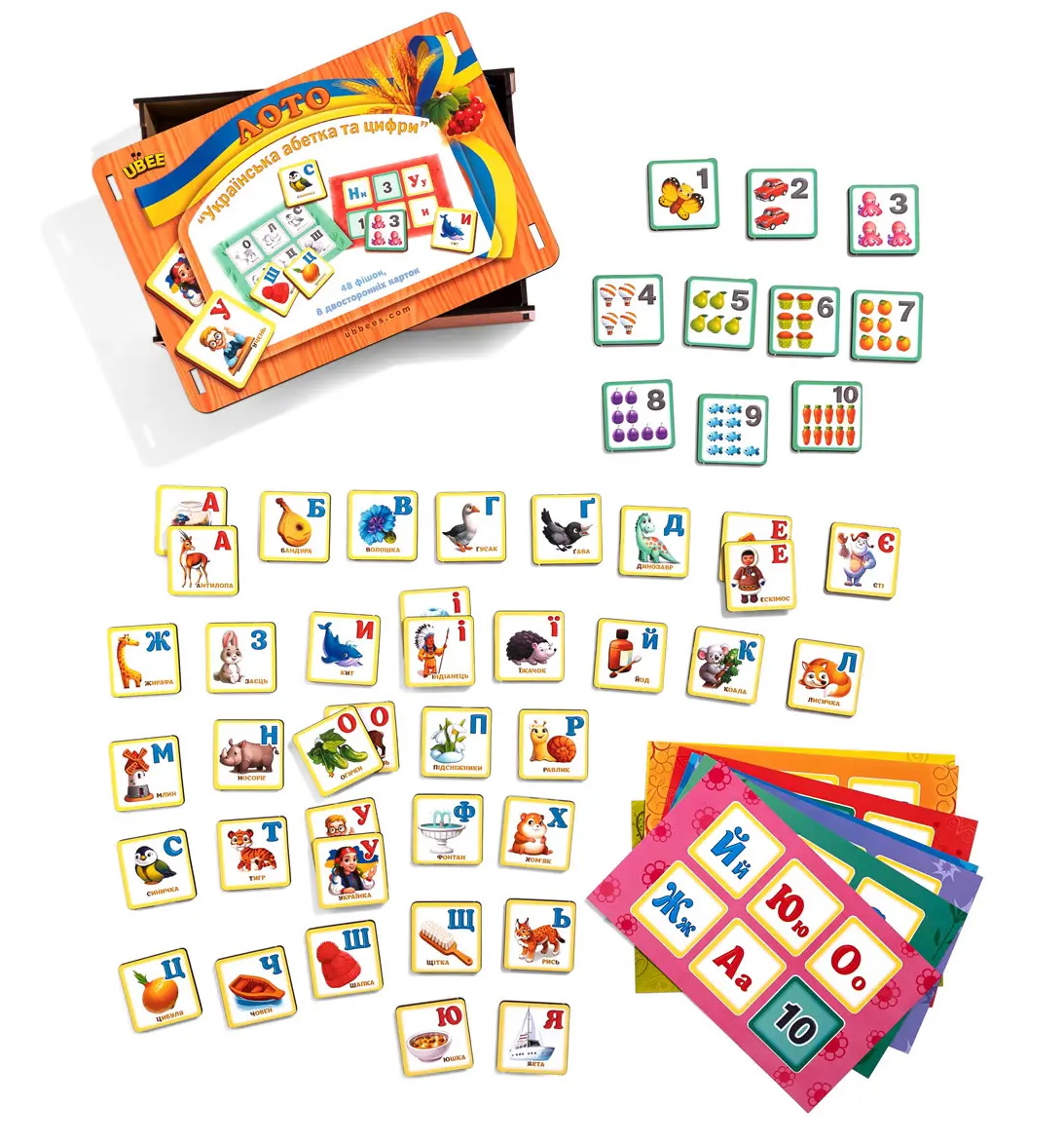 Лото "Абетка та цифри", кор.23*16*5см, ТМ UBumblebees, Украина