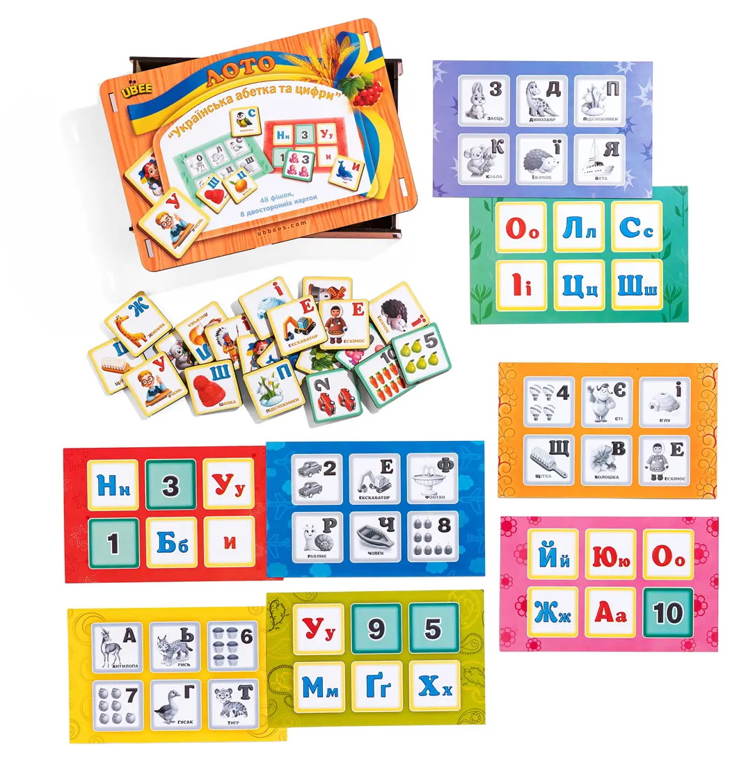 Лото "Абетка та цифри", кор.23*16*5см, ТМ UBumblebees, Украина