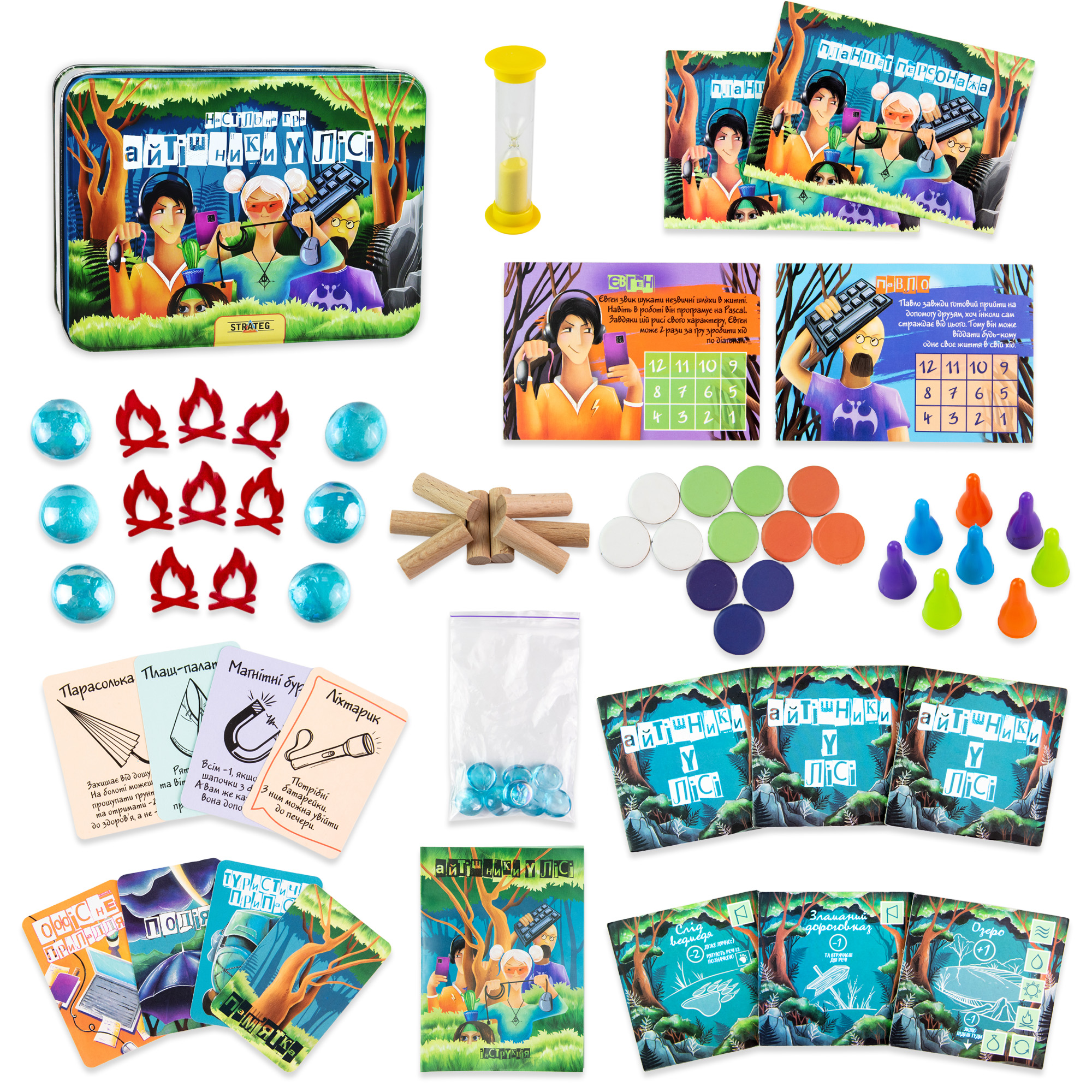 Настільна гра "Айтішники у лісі"  українською мовою, в кор. 13,5*18,2*6,5см, ТМ Стратег, Україна