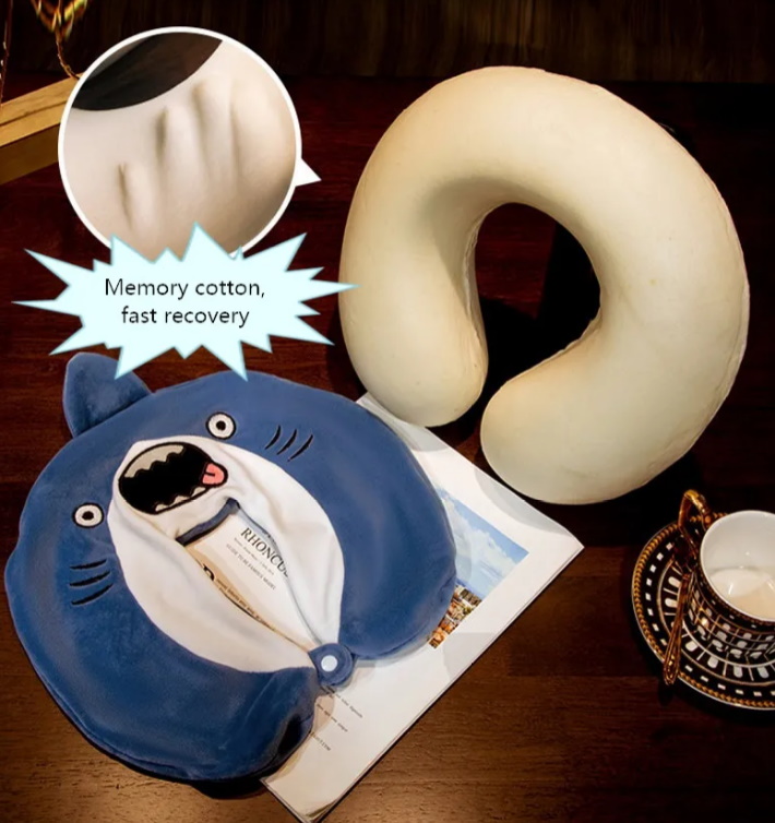 Подушка підголовник Акула, з піни з ефектом пам'яті, чохол, що знімається, 28*30см, ТМ Dreamtoys