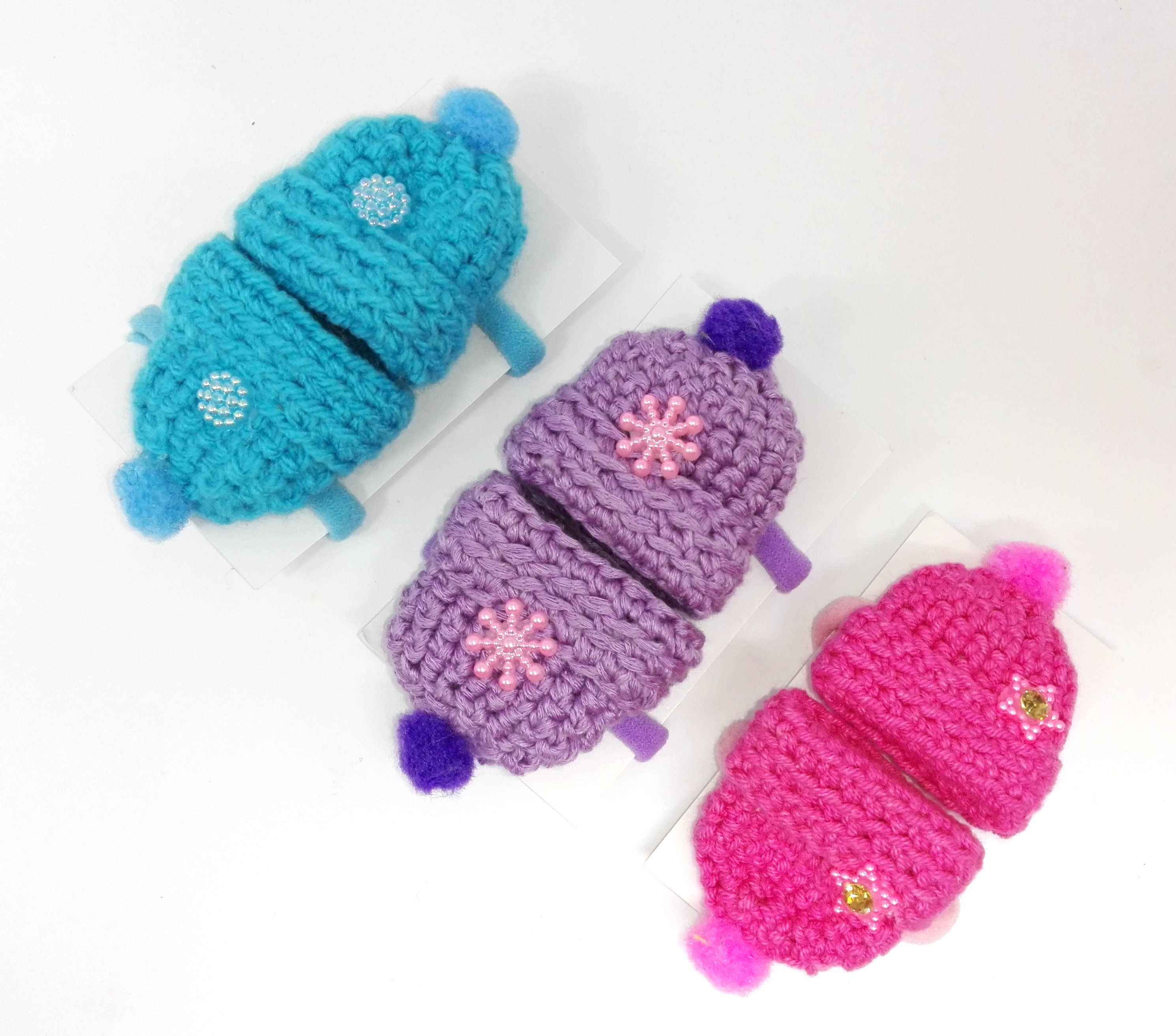 Набор "Резинка шапочка"  5*4,5см микс, ЦЕНА ЗА 6ШТ, Handmade  в пак.10*15см