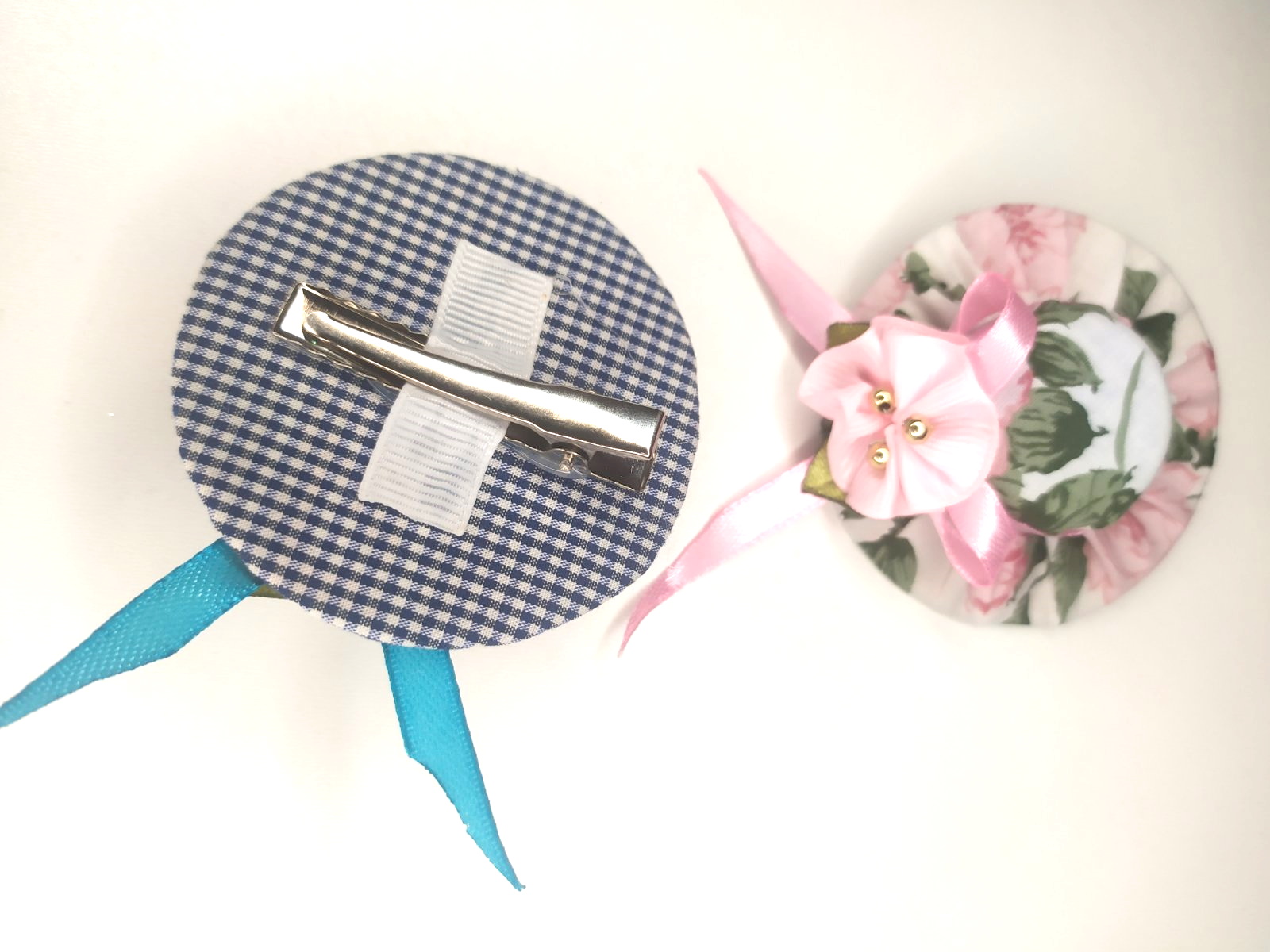 Набор "Заколка шляпка" 6см микс, ЦЕНА ЗА 2ШТ, Handmade в пак.10*15см