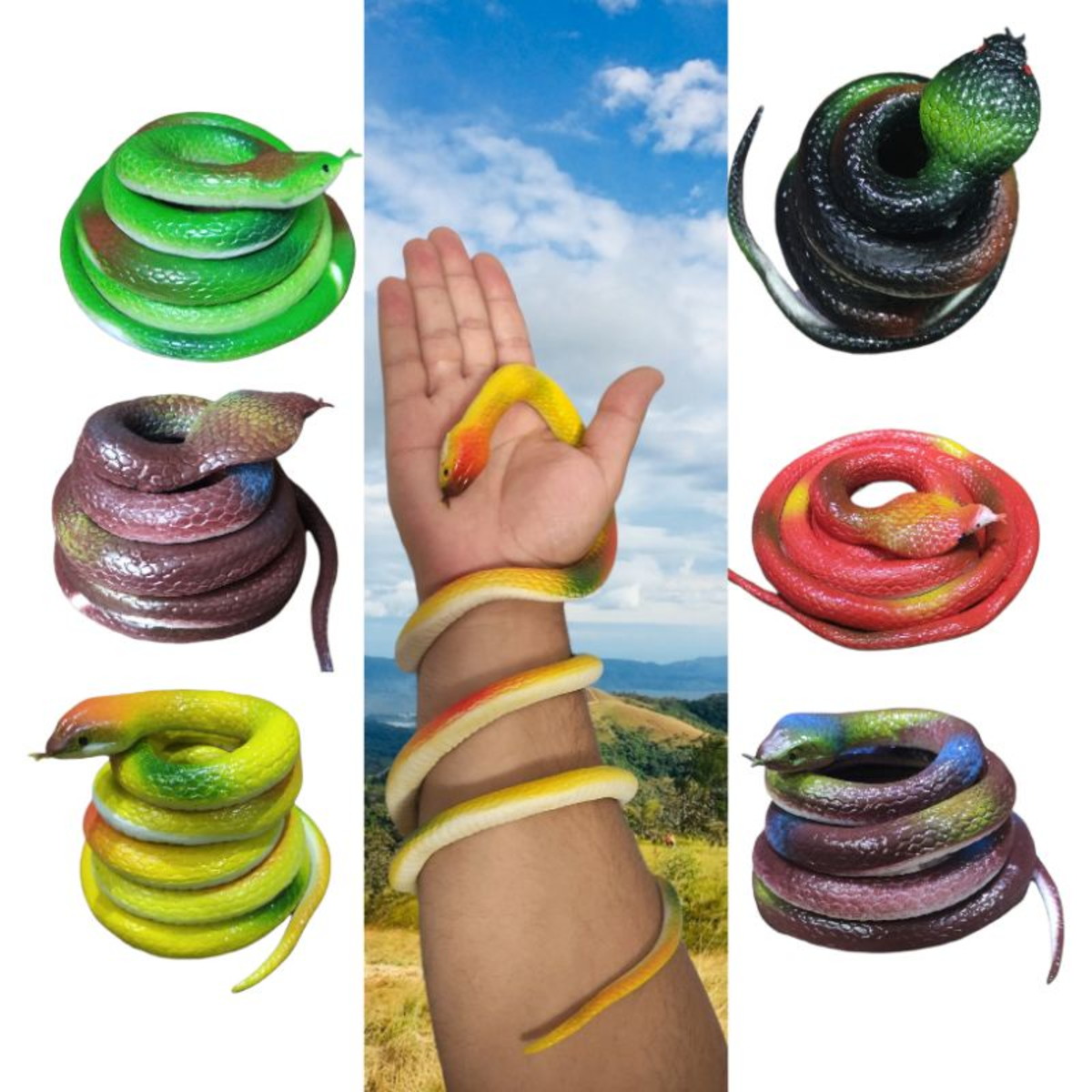 Животное змея, 75см, тянется, микс видов, пак. 15*10*1см (500шт)