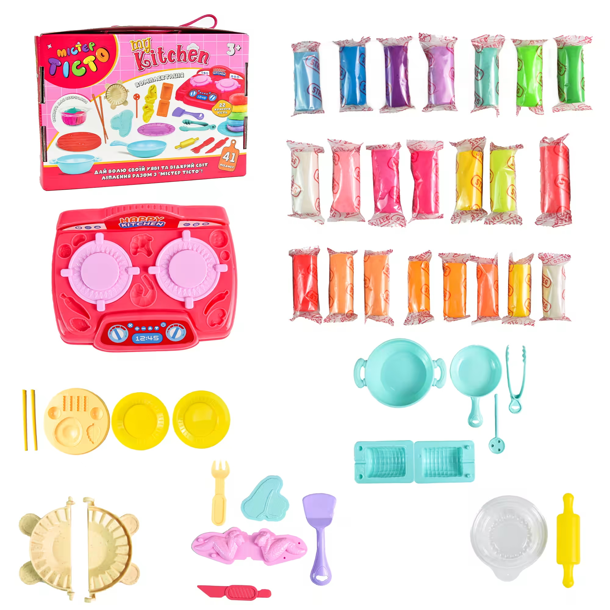Набор для творчества Мистер тесто My Kitchen на украинском языке, в кор. 25*25*5см, ТМ Стратег, Украина