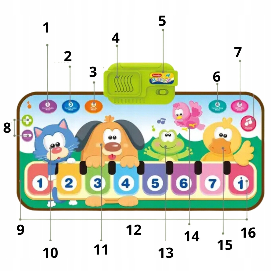 Килимок 59см, розвиваючий, навчальний, музика (англ), на бат., в кор. 26*19*4,5см (36шт)