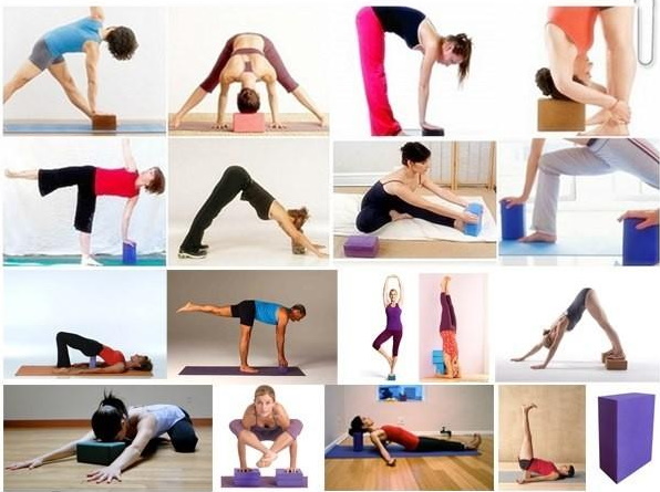 Блок для йоги EVA, 150-180г, 5 цветов, пак. 23*15*10см (30шт)