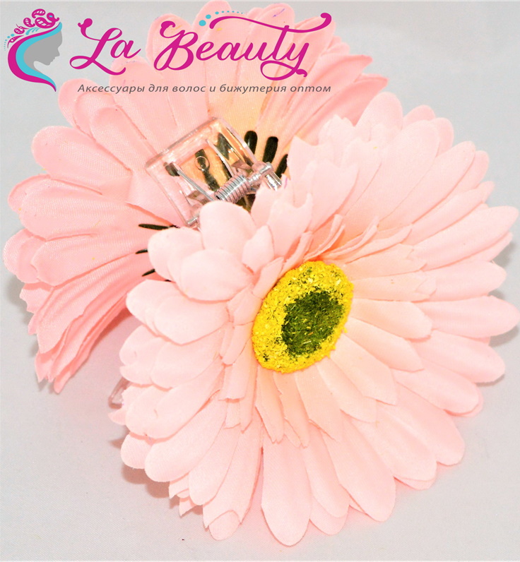 Зажим для волос "Ромашка", ЦЕНА ЗА УП. 6ШТ, в пак. 28*17см