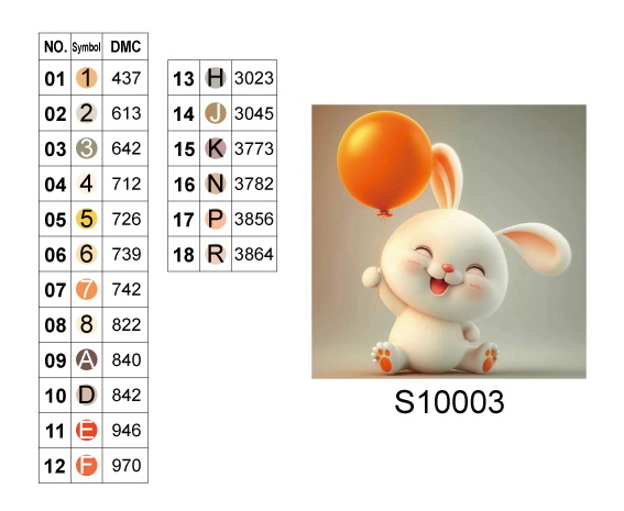 Алмазна мозаїка "Веселий кролик з повітряною кулькою", 20*20см, на рамці, в кор.21*21*2,5см, ТМ Dreamtoys