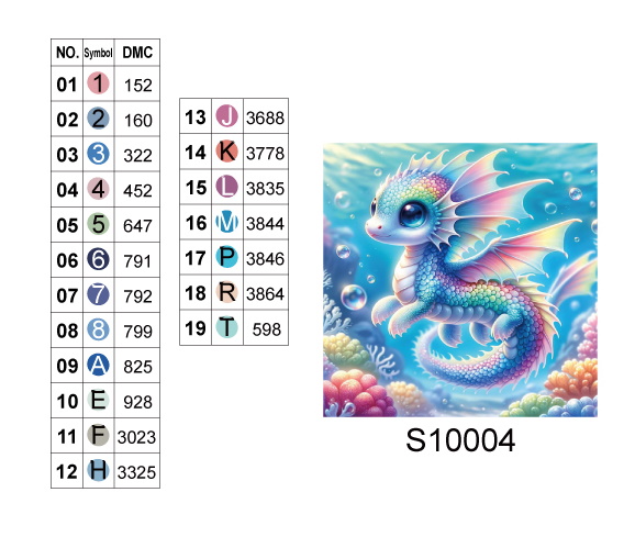 Алмазная мозаика "Радужный дракончик под водой", 20*20см, на рамке, в кор.21*21*2,5см, ТМ Dreamtoys