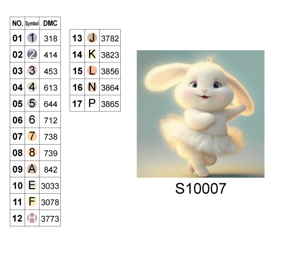 Алмазная мозаика "Танцующий кролик в юбке", 20*20см, на рамке, в кор.21*21*2,5см, ТМ Dreamtoys