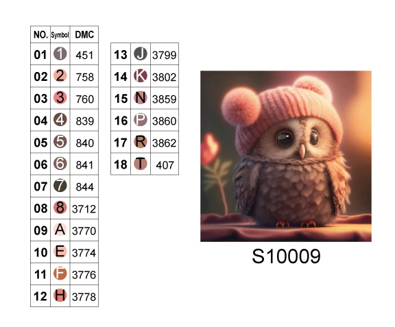 Алмазная мозаика "Сова в розовой шапочке", 20*20см, на рамке, в кор.21*21*2,5см, ТМ Dreamtoys