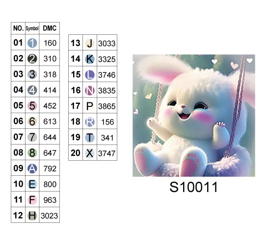 Алмазна мозаїка "Кролик на гойдалках", 20*20см, на рамці, в кор.21*21*2,5см, ТМ Dreamtoys