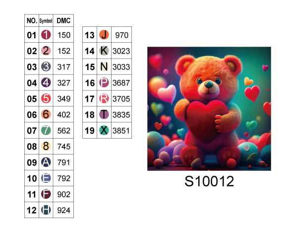 Алмазна мозаїка "Ведмежа з сердечком", 20*20см, на рамці, в кор.21*21*2,5см, ТМ Dreamtoys