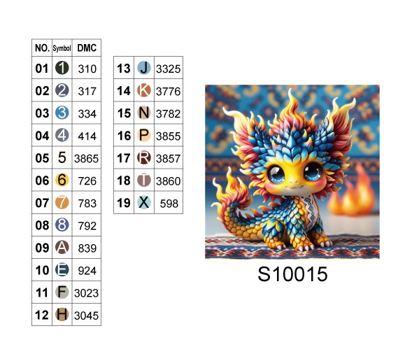 Алмазная мозаика "Украинский огненный дракончик", 20*20см, на рамке, в кор.21*21*2,5см, ТМ Dreamtoys