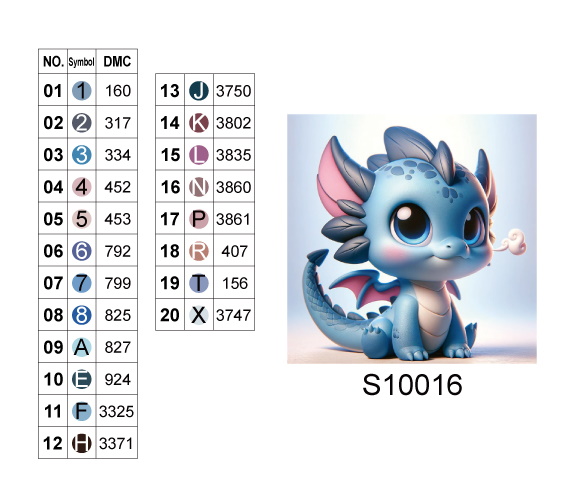 Алмазная мозаика "Милый синий дракончик", 20*20см, на рамке, в кор.21*21*2,5см, ТМ Dreamtoys