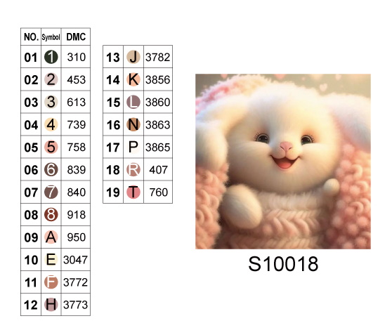 Алмазная мозаика "Кролик в уютном покрывале", 20*20см, на рамке, в кор.21*21*2,5см, ТМ Dreamtoys