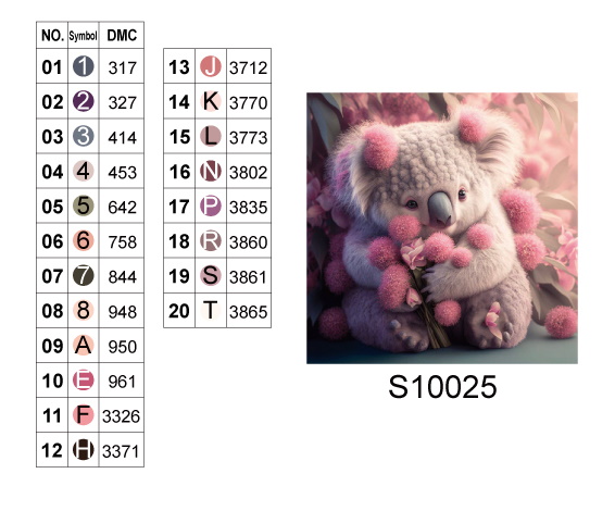 Алмазная мозаика "Нежная коала с розовыми пушистиками", 20*20см, на рамке, в кор.21*21*2,5см, ТМ Dreamtoys