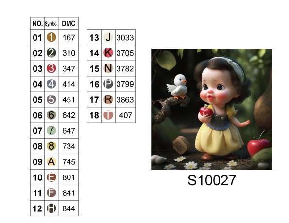 Алмазна мозаїка "Маленька Білосніжка з яблуком", 20*20см, на рамці, в кор.21*21*2,5см,ТМ Dreamtoys