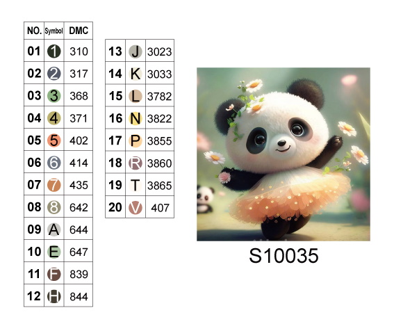 Алмазна мозаїка "Панда у квітковому танці", 20*20см, на рамці, в кор.21*21*2,5см, ТМ Dreamtoys