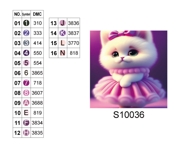 Алмазна мозаїка "Кошеня в рожевій сукні", 20*20см, на рамці, в кор.21*21*2,5см, ТМ Dreamtoys