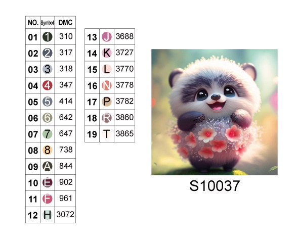 Алмазная мозаика "Пушистик с цветами", 20*20см, на рамке, в кор.21*21*2,5см, ТМ Dreamtoys