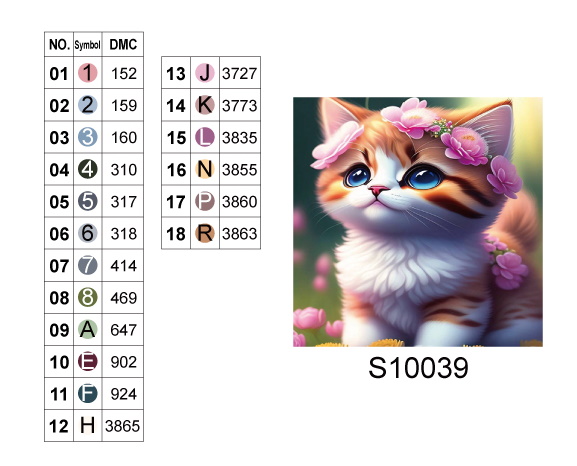 Алмазная мозаика "Котенок с венком", 20*20см, на рамке, в кор.21*21*2,5см, ТМ Dreamtoys