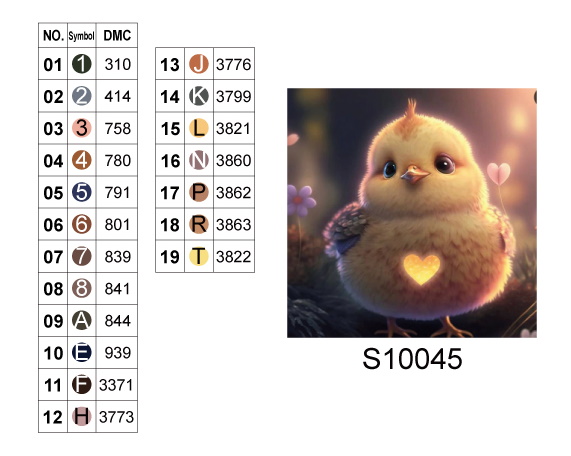 Алмазная мозаика "Пушистый цыпленок с сердцем" 20*20см, на рамке, в кор.21*21*2,5см, ТМ Dreamtoys