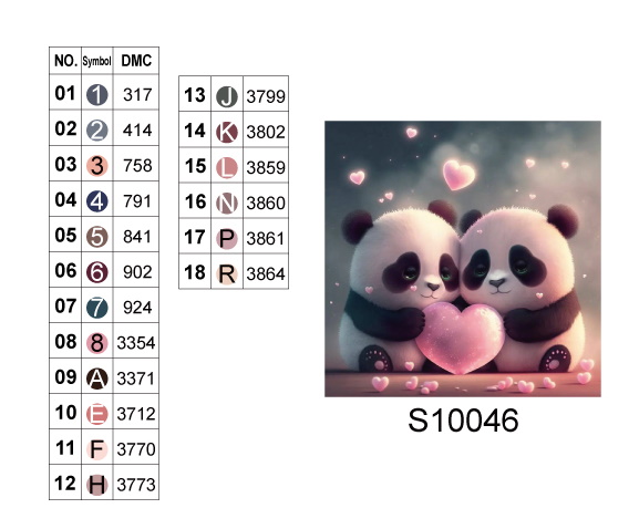 Алмазна мозаїка "Закохані панди", 20*20см, на рамці, в кор.21*21*2,5см, ТМ Dreamtoys