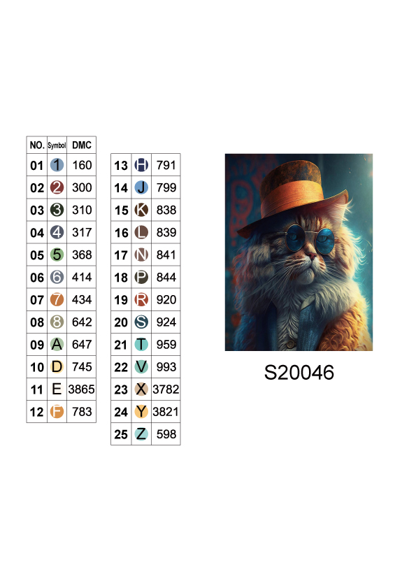 Алмазна мозаїка "Кіт у капелюсі", 30*40см, на рамці, в кор.31*41*2,5см, ТМ Dreamtoys