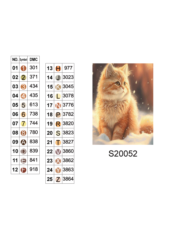 Алмазная мозаика "Рыжий котенок в снегу", 30*40см, на рамке, в кор.31*41*2,5см, ТМ Dreamtoys