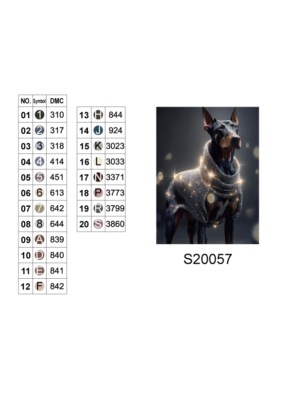 Алмазна мозаїка "Доберман у сяючому светрі", 30*40см, на рамці, в кор.31*41*2,5см, ТМ Dreamtoys