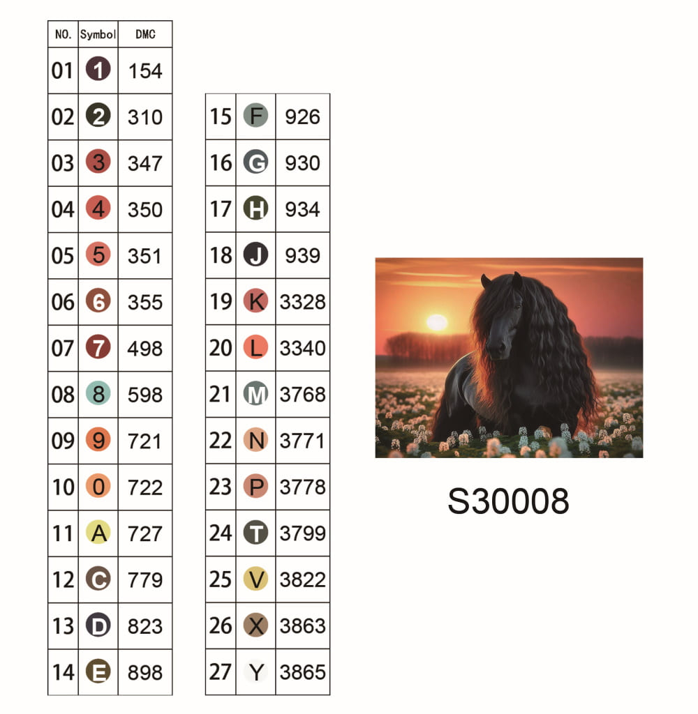 Алмазная мозаика "Черный конь на закате", без подрамника, 30*40см, в кор. 39*8*3см, ТМ Dreamtoys